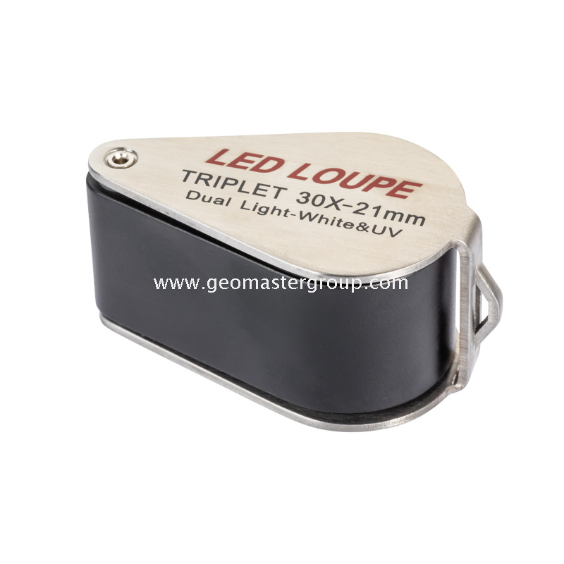 กระจกส่อง UV/สีขาว LED Loupe (30x,21มม.)